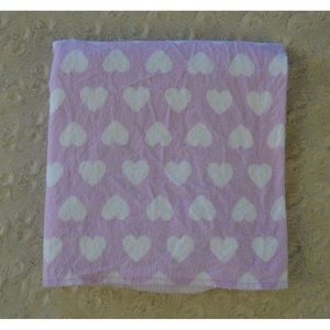 Gerber Purple White Heart Baby Blanket Flannel Receiving Lovey Security